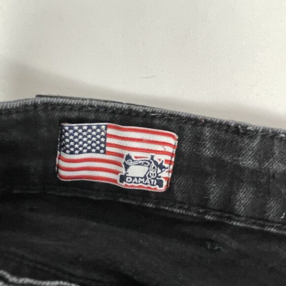 Damati Men's Black Slim Distressed Jeans with custom painting 36x32 - Picture 5 of 9